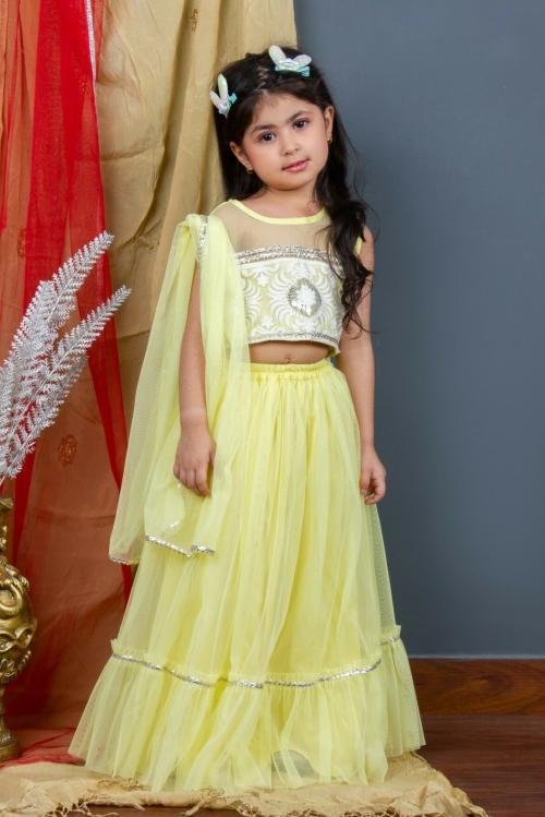 Bella Moda Girls Sleeveless Lehnga set