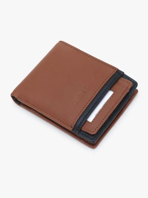 DEZIRE CRAFTS Stylish Bi-Fold, Textured Genuine Leather, Latest Slim Tan Wallets with Detachable Card Slot Case For Men