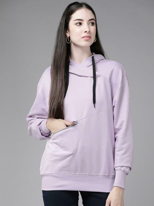 The Dry State Women Purple Solid Sweatshirts