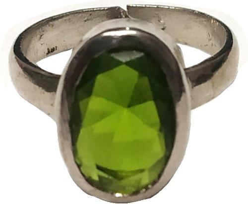 Chopra Gems & Jewellery Gold Plated Metal Green Peridot Gemstone Ring (Men) - Free Size