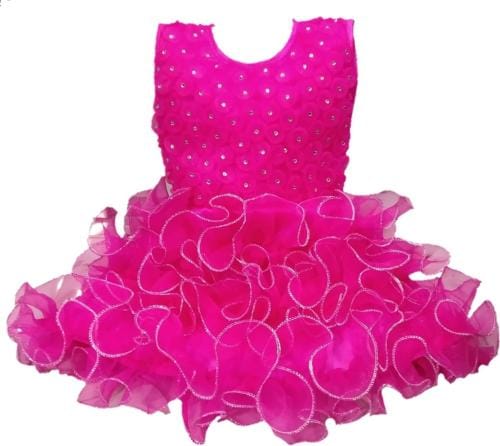 Maruf Girls Pink Net Gown Dress - 1 to 2 Y