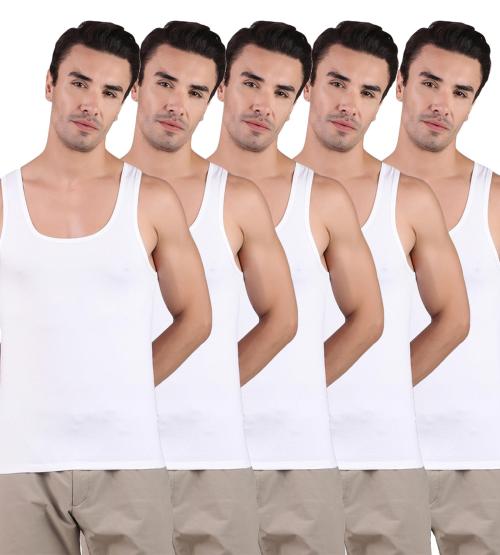 FREECULTR Men's White Solid 100% Cotton Vest