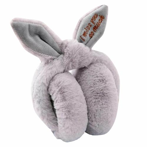 Handcuffs Kids Earmuffs Boys Girls Fur Ear Warmers Cute Cartoon Animal Winter Ear Muff (Grey)