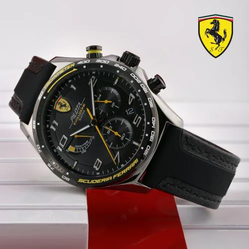 SCUDERIA FERRARI PILOTA EVO Chronograph Black Round Dial Men's Watch- 0830718