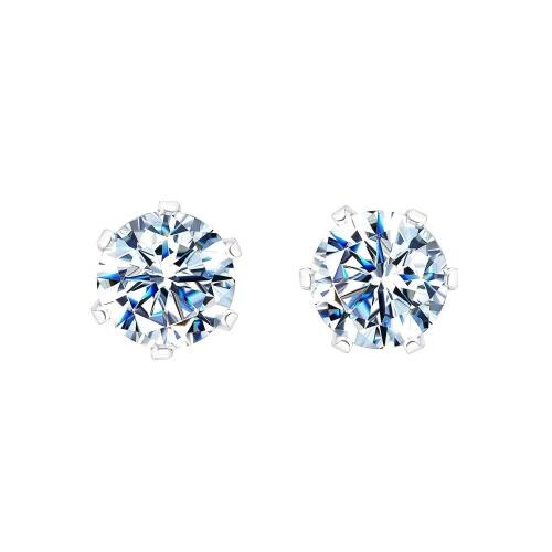 HighSpark 92.5 Sterling Silver Round Solitaire Stud Earrings| Sizes from 3mm