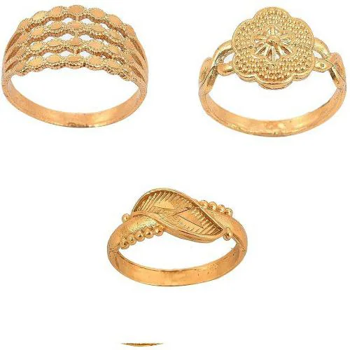 Handicraft Kottage Gold Plated Rings Combo for Women Metal Gold Plated