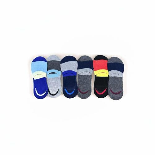 Moze-trendy Socks Socks For Men & women casual socks |No-Show|Anti Slip Silicon Grip cotton Multicoloured (Pack Of 6)