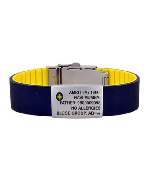 MY ROAD ID Bracelet Duo ID Medical Alert Wristband with Engraving