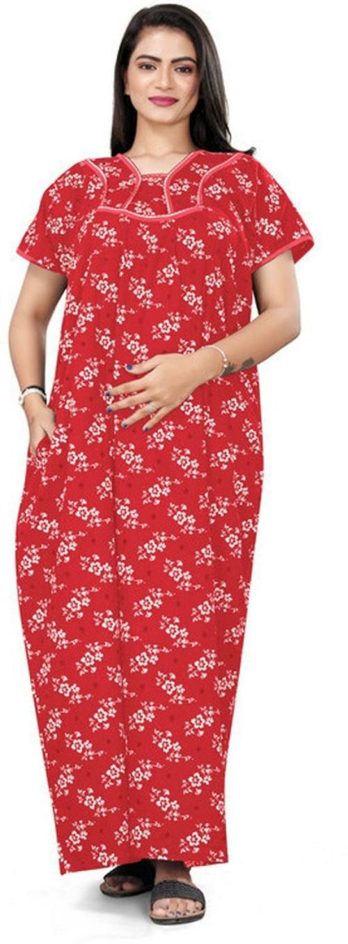 HAUTELOOK Women's Arco_Small Patti Printed Nighty-Mehendi-L