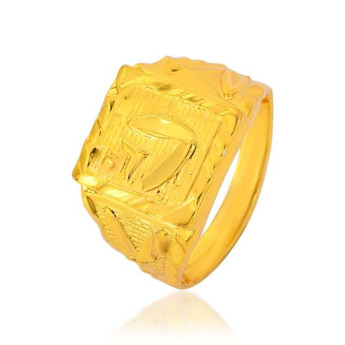 ADMIER goldplated brass round challa design simple sober fashion ring for girls women