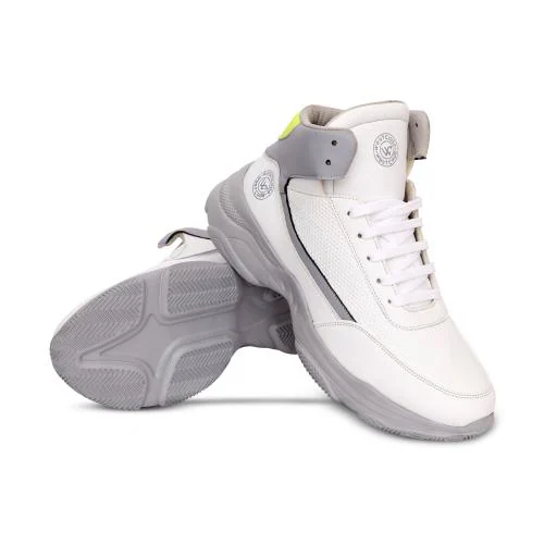 Westcode Polar High Comfort & Light Weight Sneaker Shoes with Soft PU Upper & EVA Outsole, Sneakers for Men & Women (White/Light Grey, Size 8)