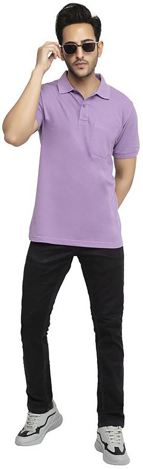 AJEEOJEE BZAR Men Move Solid Cotton Blend T-ShirtPurpleXXL
