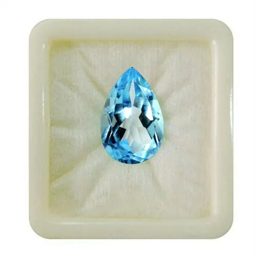 55Carat Natural Blue Topaz at Wholesale Rate Fine Quality 6.25 Ratti 5.68 Carat Pear Shape Neela Pukhraj 1 Pcs