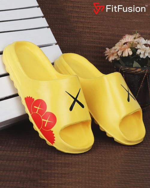 FitFusion Fashion Slide For Men Flip Flop Printed Thick Sole Slide Soft and Comfortable