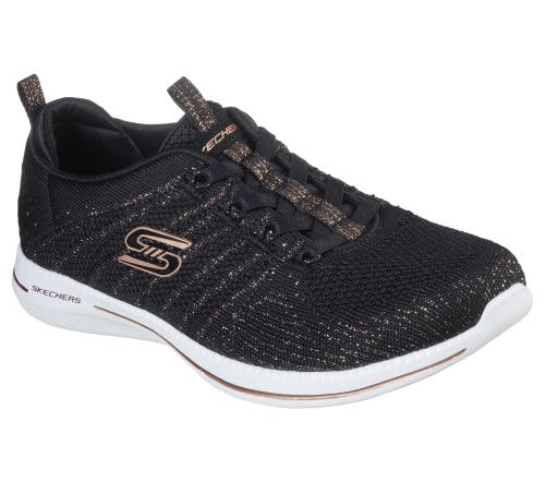 Skechers CITY PRO - GLOW ON Walking Shoes For Women (Black)