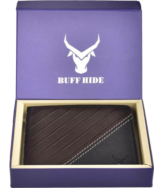 BUFFHIDE Brown Genuine Leather RFID Wallet For Men (8 Card Slots)