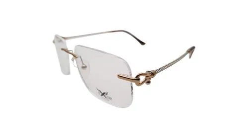 Rsinc Golden Brown Metal Rimless Spectacle Frame
