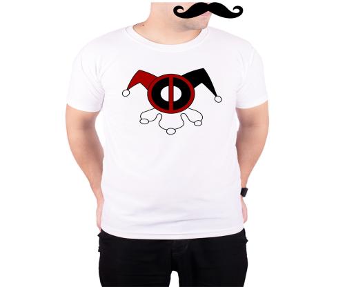 Mooch Wale Deadpool Harley Quinn Logo White Quick-Dri T-shirt For Men - White, M