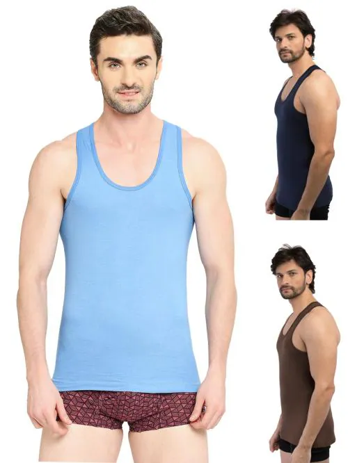 VIP Supreme Men's 100% Cotton Vest - Assorted Colours | Pack of 3