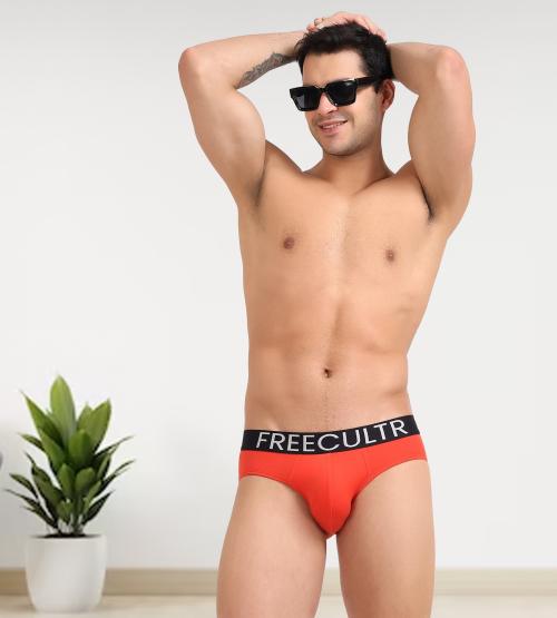 Freecultr Men's Organic Cotton Underwear, Ultrasoft Waistband, Premium Snug-Fit Briefs - Pack of 1
