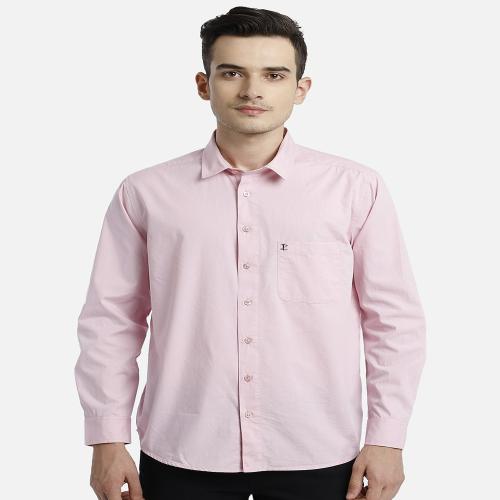 Aazing London Men's Pink Solid Pure Cotton Casual Shirt