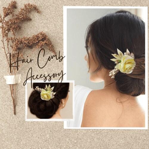 Hair Flare 2461 Artificial Flowers Women Hair Accessories Hair Pins For  Wedding, Anniversary-CREAM - JioMart