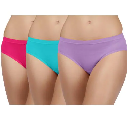 Emotions Womens Soft Cotton Hipster Panties with Inner Elastic Size M 85cm | Waist Size 34 inch | Womens Cotton Briefs | Womens Underwear | Womens Briefs | Pack of 3 [Colors May Vary]