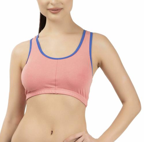 Eve's Beauty Women Pink XL Cotton Padded (removable Pad) Sports Bra (XL)