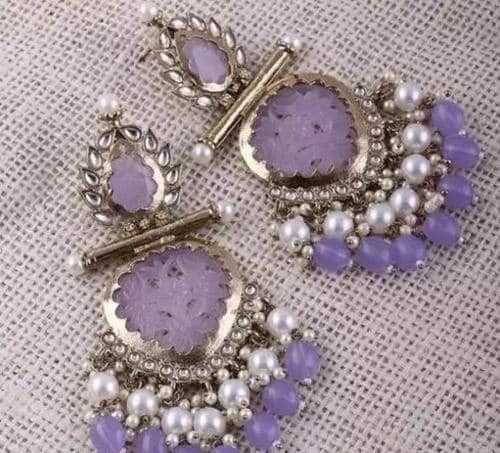 AARTI INTERNATIONAL Trandding Kundan Earring Jhumka for Women and Girls (Pack of 2)