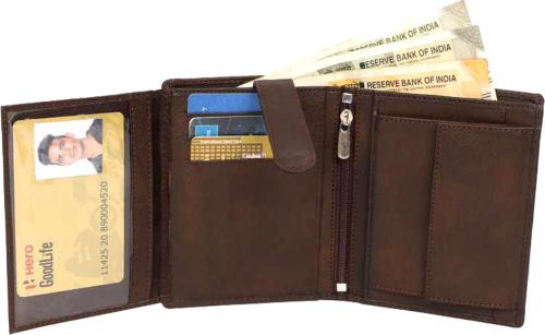 Bullfinch Brown Genuine Leather 9-Card Slots Wallet For Men