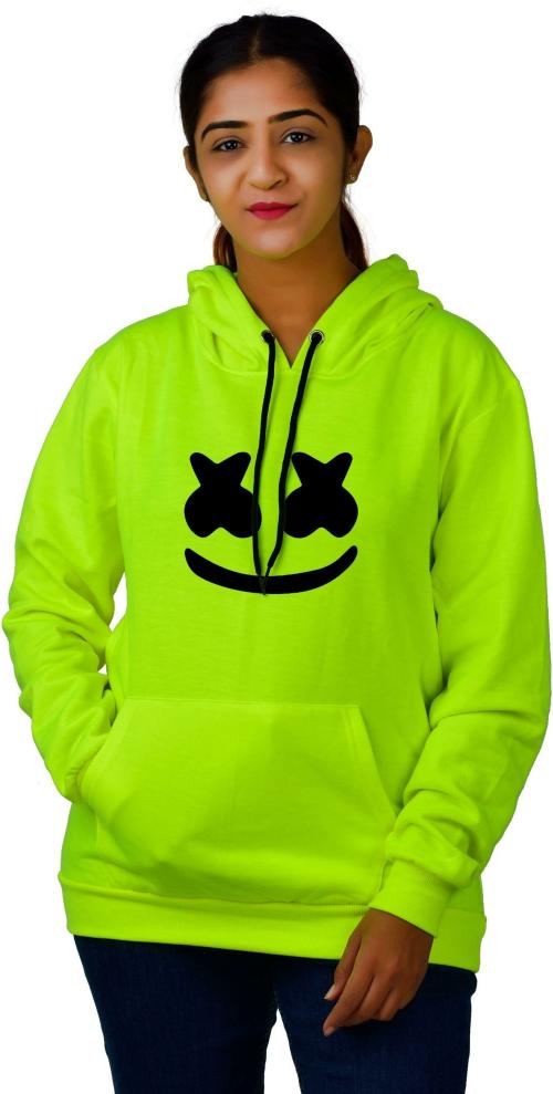 DIVRA CLOTHING Men & Women Light Green Graphic Fleece Hoodie (L)