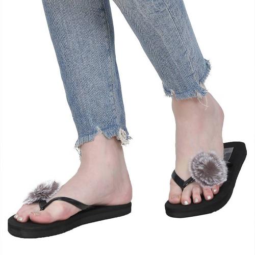Footspring Girls Flip Flop Slippers (Black)
