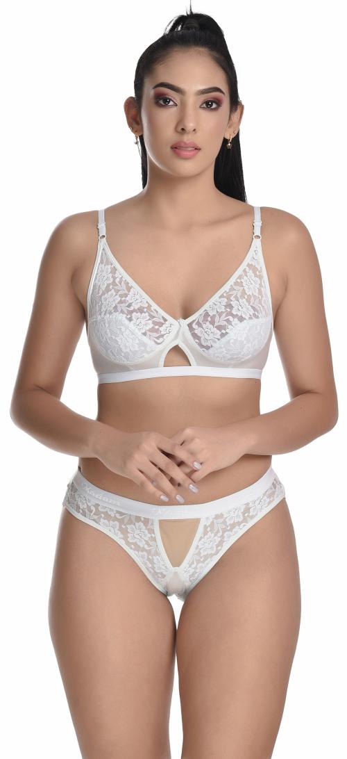 Madam PremiumFull Net Bridal Honeymoon Bikini Bra & Panty Set