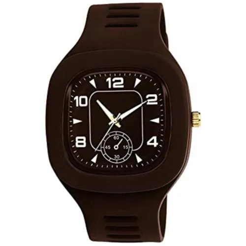 Swadesi Stuff Brown Rubber Analog Watch For Men, Women and Kids (6 CRONO)
