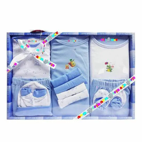 EIO New Born Baby Clothing Gift Set -13 Pieces (Blue)