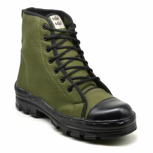 DSF LACE-UP COMBAT ARMY/POLICE CANVAS GREEN JUNGLE BOOTS FOR MEN (Green)