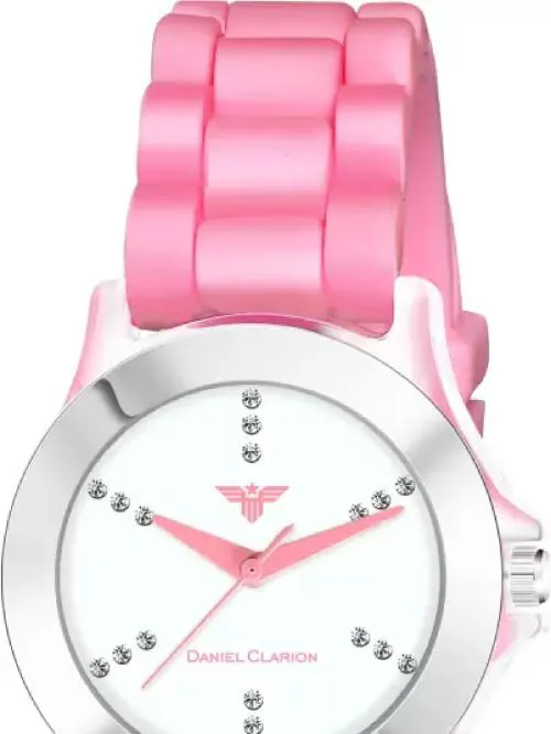 DANIEL CLARION DC-204-PINK Silicon Strap Analog Watch - For Girls And Women