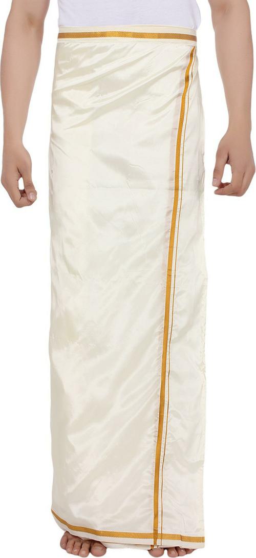 Thangamagan Men Multicolor Self Design Art Silk Dhoti
