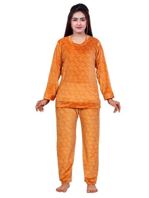 Buy NACNO Women'sGirl's Woolen/Winter Premium Velvet Top & Pajama Set