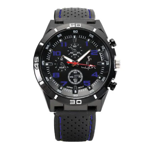 Buy Sylvi Black & Blue Dial Rubber Belt Stylish Watch Analogue Wrist