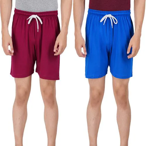 PRIDE APPAREL- Men's Cotton Regular Shorts Without Pocket-Red,Blue