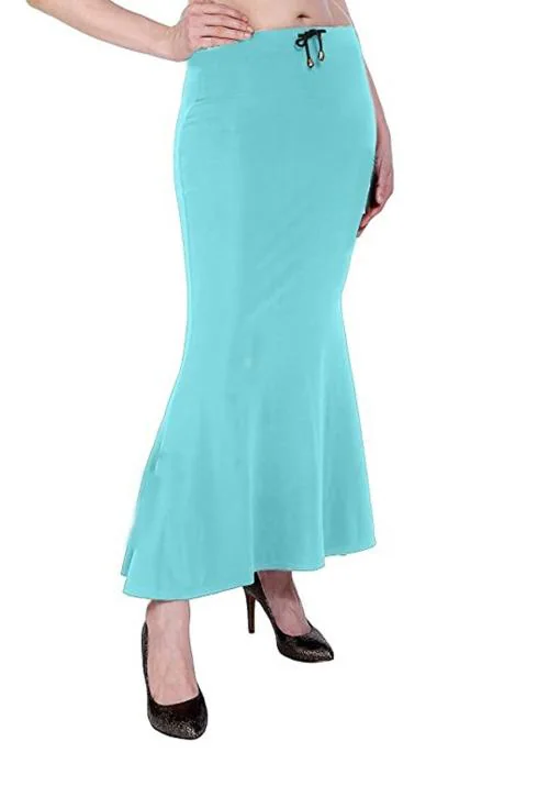 GMR Women's 4Way Spandex Blend Saree Shapewear Petticoat for Women, Shapers for Womens Sarees ( Sky Blue - Large )