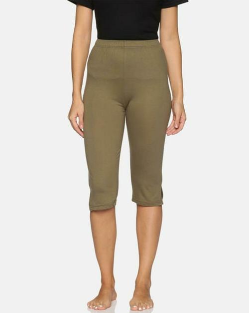 NOTYET BY US Women Olive Solid Capris (28)
