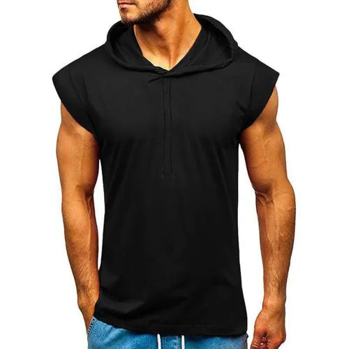 HotButton Lightweight Short Sleeve Casual Hoodie for Men with Kangaroo Pocket M Size