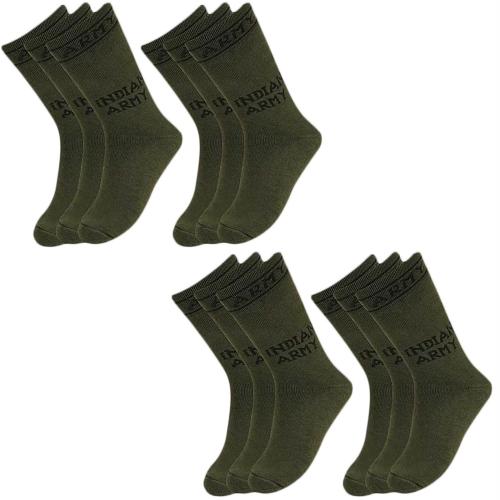 Cotson Men 12 Pairs Combo Organic Cotton Indian Army Full Length Gents Socks