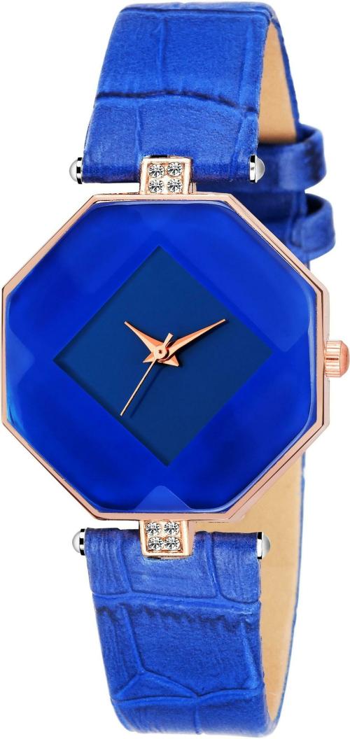 TRUE COLORS Analog Blue Dial Red Strap Watch for Women