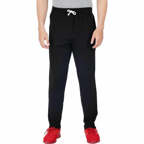 Feel Track Men Black Solid Pure Cotton Track Pants (4Xl)