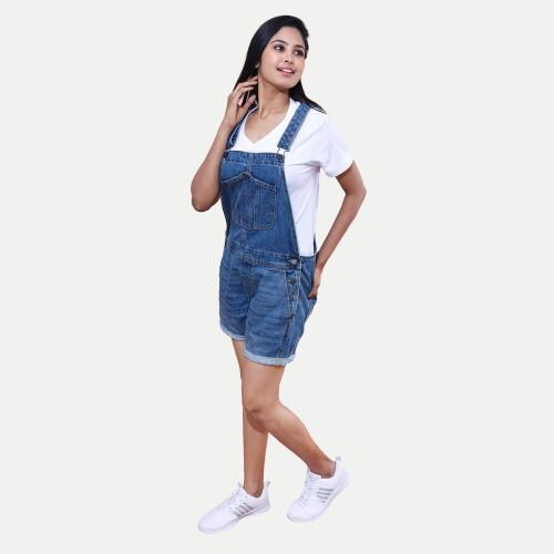 Rad Prix Women Blue Denim Dungarees