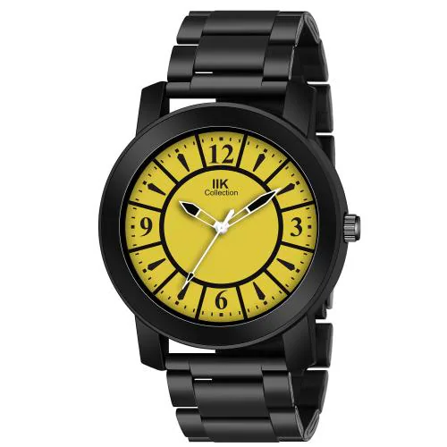 IIK COLLECTION Gold Stainless Steel Analog Watch For Men and Boys (IIK-879M)