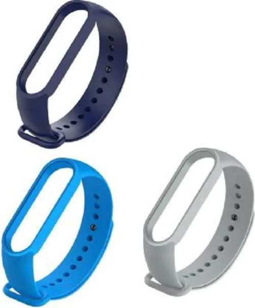 Askovid Grey,Darkblue And Navyblue Replacement Smart Band Strap Combo Pack of 3